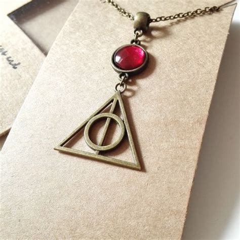 Collier Harry Potter Et Les Reliques De La Mort Bronze Antique Cabochon