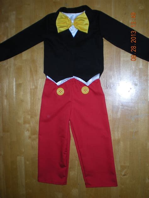 Mickey Mouse inspired costume 4 pieces shirt shorts bow and