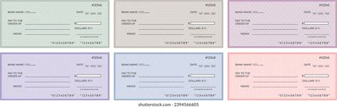 Editable Blank Bank Cheque Checkbook Cheque Stock Vector (Royalty Free ...