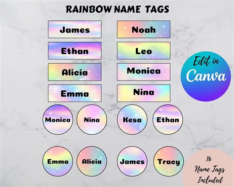 Editable Rainbow Classroom Name Tags, Classroom Label, Classroom ...