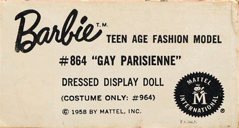 1959 Blonde 2 Ponytail Barbie Doll In Gay Parisienne Dressed Silhouette Box