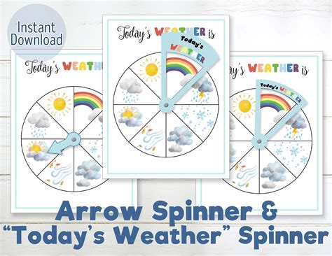 Printable Todays Weather Wheel Preschool Kindergarten Activity