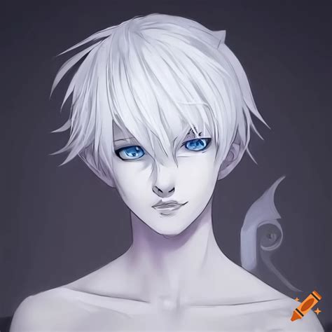 Anime Boy With Silver Hair And Blue Eyes