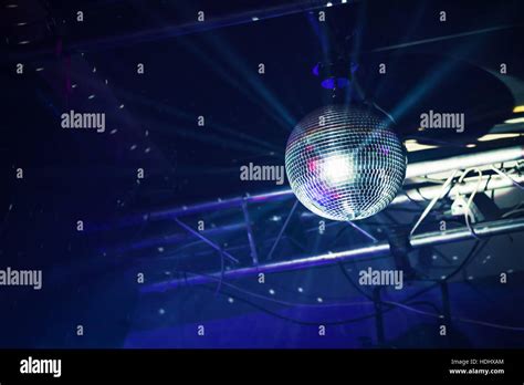 Disco Ball With Bright Rays Night Party Background Photo Stock Photo