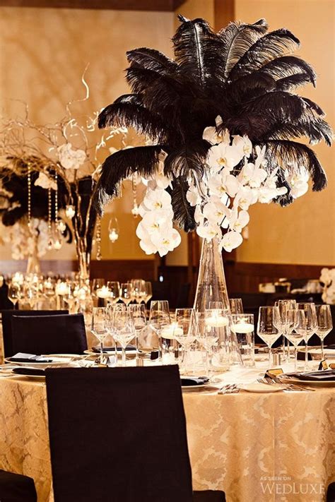 Black And Gold Wedding Centerpieces