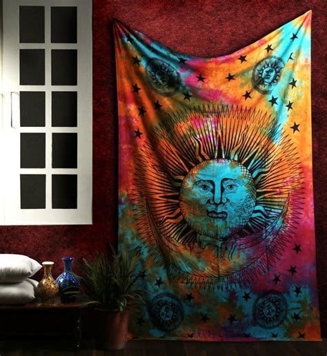 Psychedelic Celestial Sun Moon Stars Tie Dye Tapestry Wall Hanging At Rs 300 Wall Tapestries