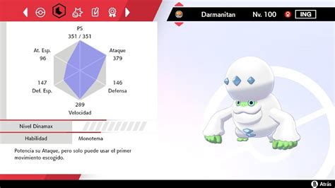 REPARTO DARMANITAN GALAR SHINY 6ivs COMPETITIVO POKÉMON ESPADA y