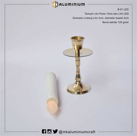 Jual Tempat Lilin Polos Cm Kuningan Dan Lilin Led Mk Aluminium