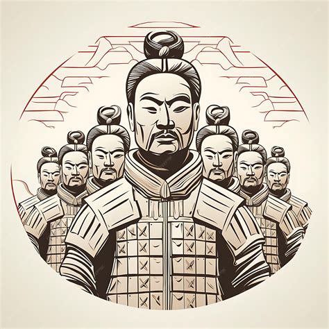 Premium Photo Design Of Terracotta Warriors Frame Depicting The