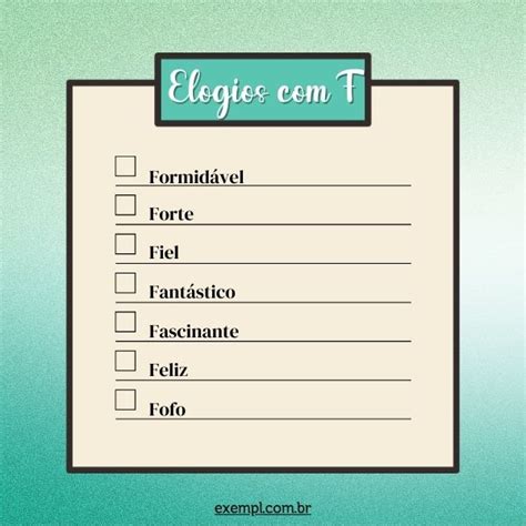 Palavras De Elogios Todas As Letras Do Alfabeto