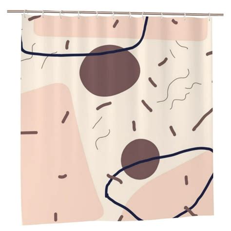 Yfyang Waterproof Bathroom Shower Curtain Abstract Bohemian Line Art