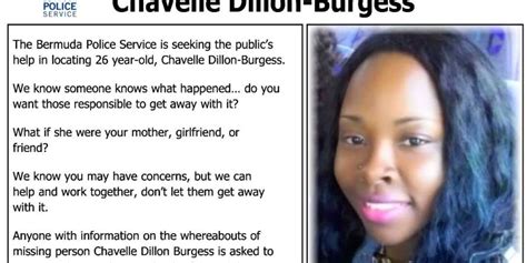 Police Reminder Help Find Chavelle Dillon Burgess Bermuda Real