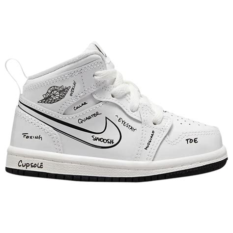 Кроссовки Air Jordan 1 Mid TD Schematic Белый заказать по