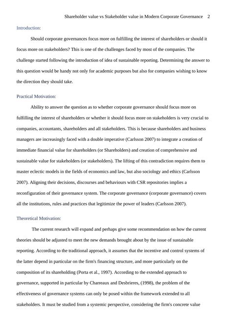 Shareholder Value Vs Stakeholder Value In Modern Corporate Governance