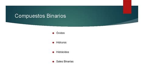 Compuestos Binarios Hidrcidos Y Sales Binarias Ro