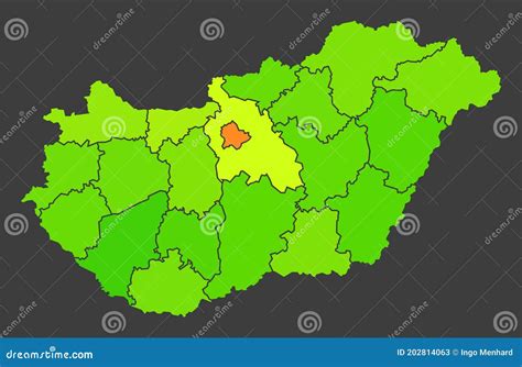 Hungary Population Heat Map As Color Density Illustration Stock ...