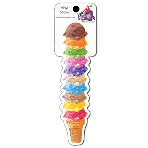 Tall Ice Cream Cone Vinyl Sticker Decal Sticker Planet