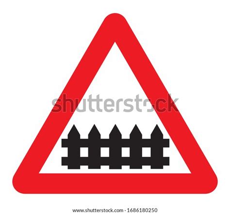 Railway Crossing Guarded Road Sign Stock Illustration 1686180250