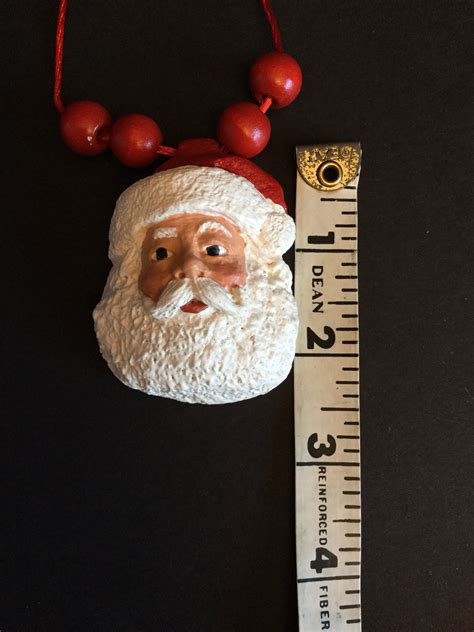 Pecan Resin Hand Painted Santa Clause Necklace Or Tree Ornament S