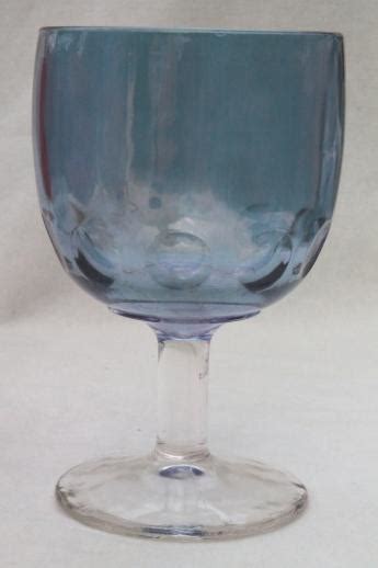 Big Chunky Glass Goblets 10 Vintage Hoffman House Style Glasses In Red And Blue