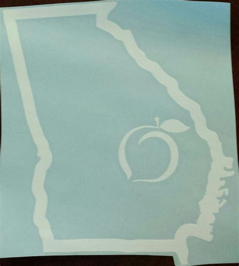 Ga State Outline With Peach Decal State Outline Outline States