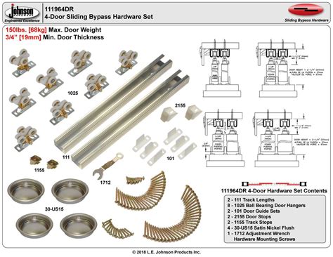 Johnson Hardware 111SD Sliding Bypass Door Hardware Johnsonhardware