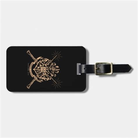 Harry Potter Hogwarts Crossed Wands Crest Luggage Tag Zazzle