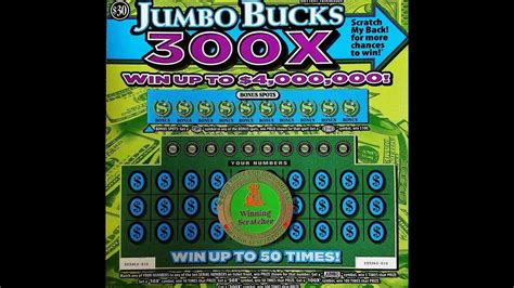 300X JUMBO BUCKS TN LOTTERY SCRATCH OFF TICKET LOOKING FOR THAT