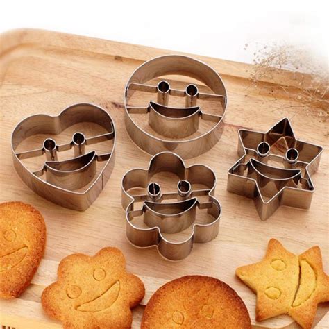 Buy Smiley Cookie Mold 4 Piece Set Stainless Steel Baking Mold Smiley