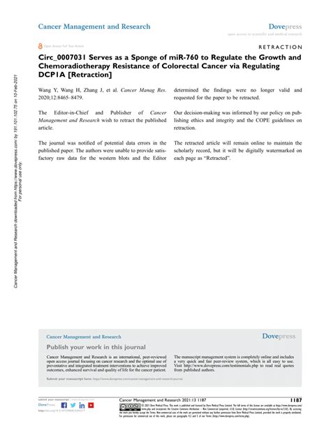 PDF Circ 0007031 Serves As A Sponge Of MiR 760 To Regulate The Growth