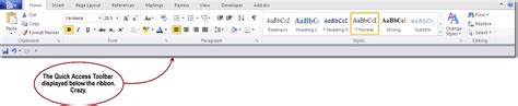 Microsoft Word 2010 Quick Access Toolbar