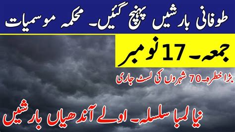 Weather Update Today 17 Nov Extreme Rains Winds Snow Cold Hails