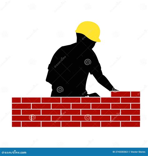 Brick Laying Line Icon Concept Brick Laying Vector Linear Illustration