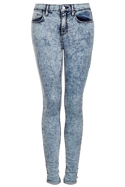 Topshop Moto Bleach Acid Leigh Jeans In Blue Lyst