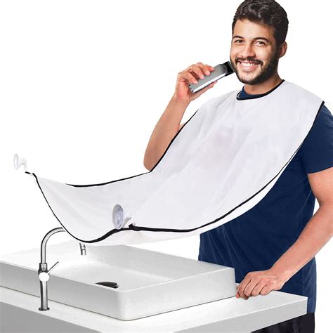 Beard Bib Beard Apron - Waterproof Beard Hair Catcher for Shaving & Trimming with Suction Cups ...