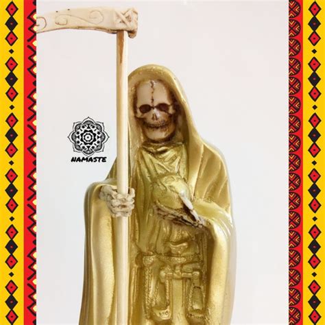 Santa Muerte Dorada Cm Atrayente De Riqueza Y Fortuna Env O Gratis