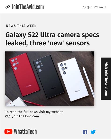 WhattaTech - Galaxy S22 Ultra camera specs leaked, three...