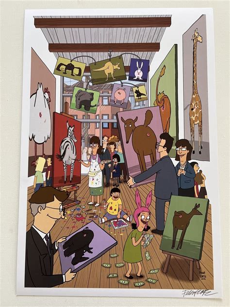 Butt Paintings Bobs Burgers X Fine Art Signed Print Rare Louise