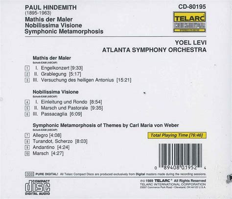 Yoel Levi Atlanta Symphony Orchestra Hindemith Mathis Der Maler