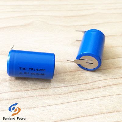 Non Rechargeable 3 0V CR14250 Lithium Primary Battery 800mAh With Tabs