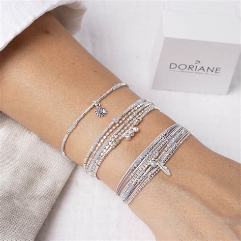 Bracelet Kallithea Triple Rangs Gris Clair Doriane Bijoux