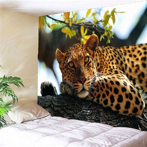 Leopard Pattern Waterproof Wall Art Tapestry Leopard Pattern