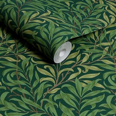 Morris At Home Willow Bough Deep Green Wallpaper