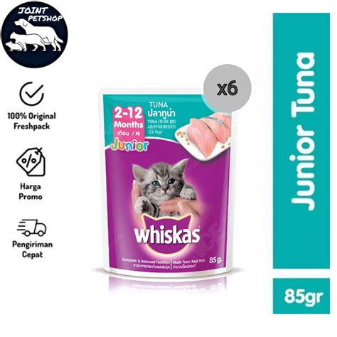 Jual 6pics Whiskas Sachet Tuna Junior 85g Makanan Kucing Sachet