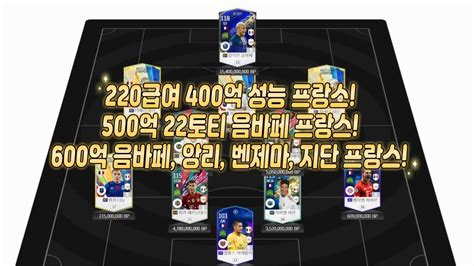 피파4 요청스쿼드 400억 500억 600억 프랑스 220급여 Youtube