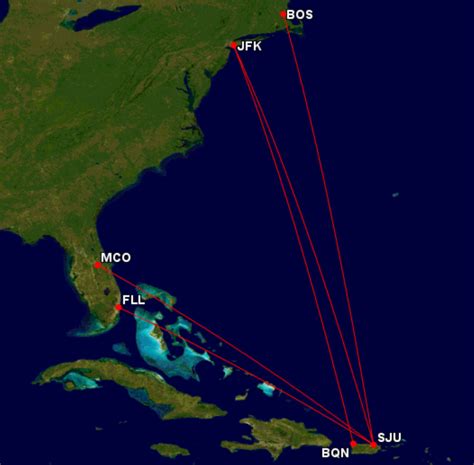 JetBlue's Flights To Puerto Rico: The Top 5 Routes By Seats