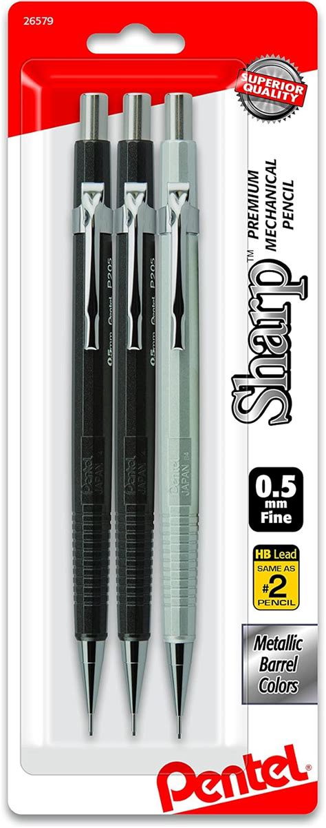 Amazon Pentel Sharp Mechanical Pencil 0 5mm Metallic Barrels