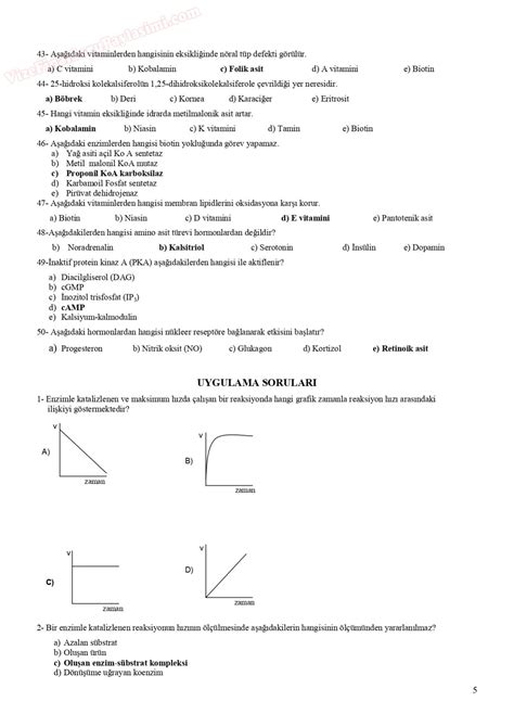 Temel Biyokimya Final S Nav Sorular Sayfa Vize Ve Final Sorular