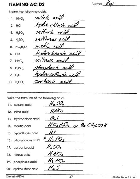 Naming Ionic Compounds Answer Key Pogil