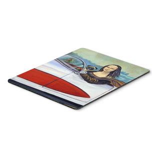 Pug And Mona Lisa Mouse Pad Hot Pad Trivet Eclectic Desk